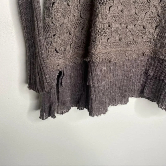 Free People Windows To My Soul Open Knit Sweater Brown Size XS - Picture 5 of 9